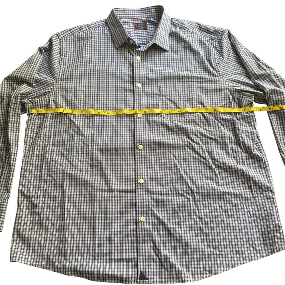 UNTUCKit Men’s XXL Plaid Button Down Shirt Long Sleeve Stretch Nylon Blue Pink - Thumbnail 3