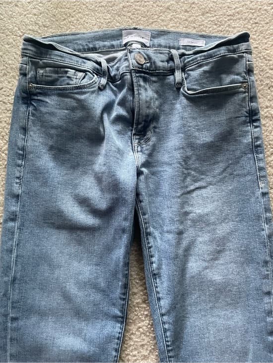 Frame Le Garcon Denim Women's Skinny Jeans in Medium Light Blue Size 27 - Thumbnail 10