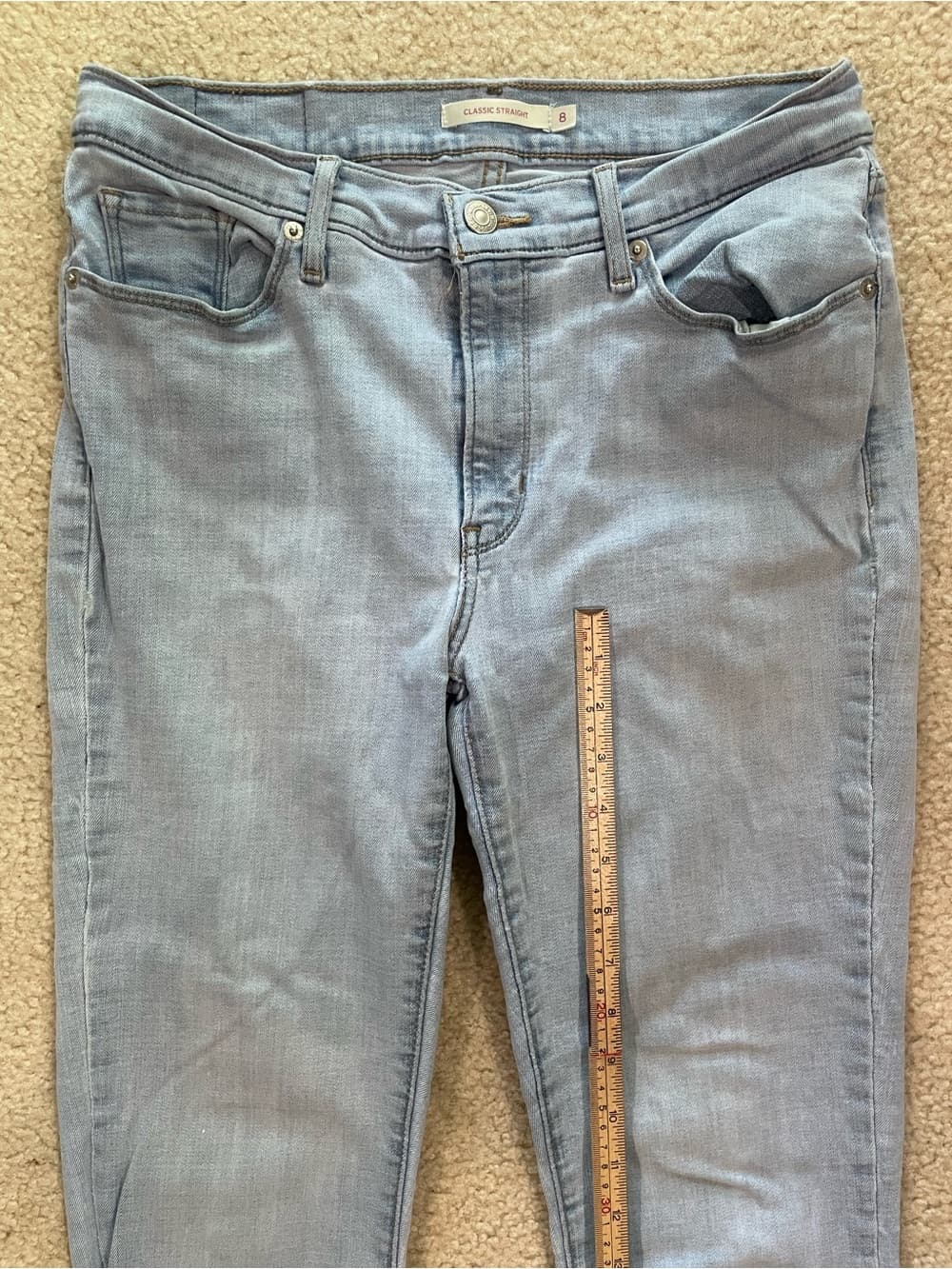 Levi's Classic Straight Women's Light Blue Jeans Size 8 - Thumbnail 9