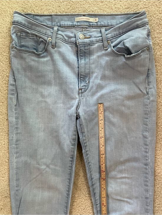Levi's Classic Straight Women's Light Blue Jeans Size 8 - Thumbnail 10
