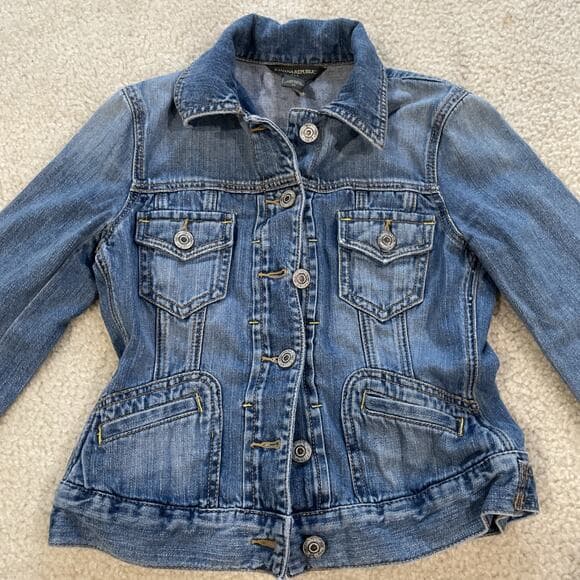 Banana Republic Women's Denim Jacket XS Blue - Thumbnail 13