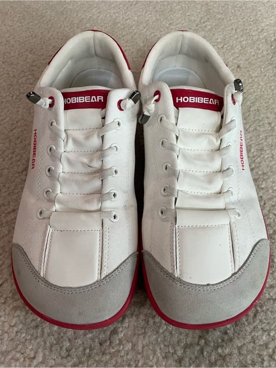 HOBIBEAR Women’s White and Red Casual Lace-Up Sneakers Size 42 - Thumbnail 9