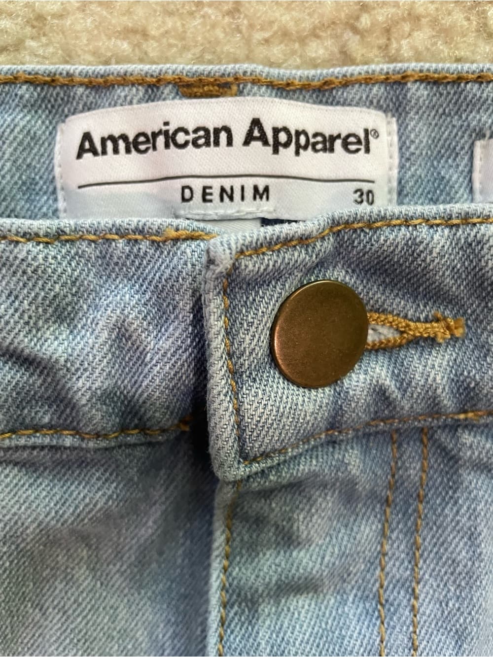 American Apparel The Crop Wide Leg Jean Light Blue Women’s Size 30