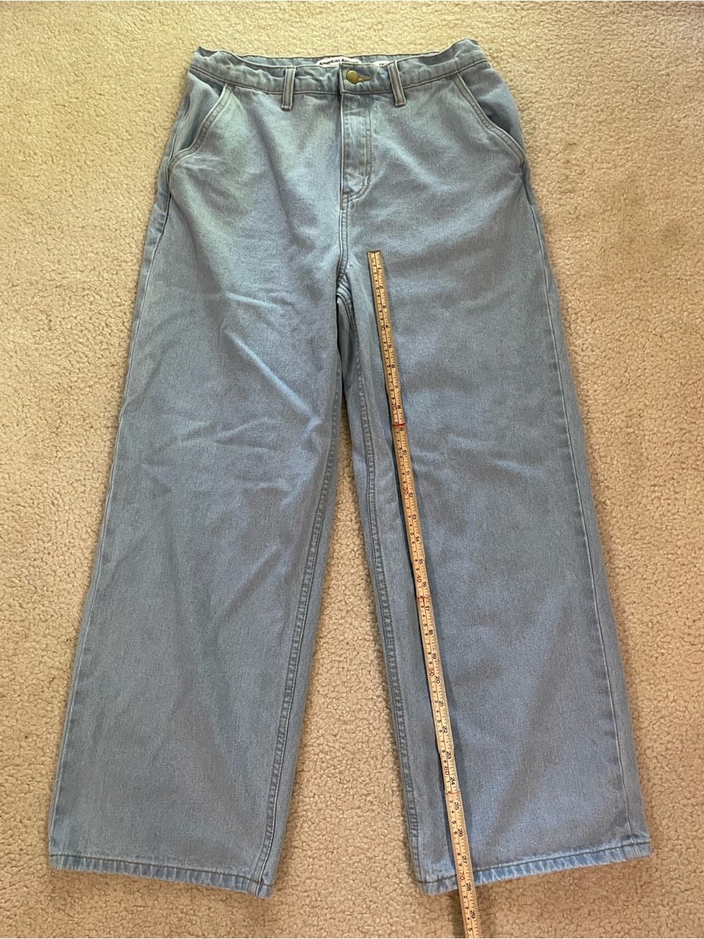 American Apparel The Crop Wide Leg Jean Light Blue Women’s Size 30 - Thumbnail 4