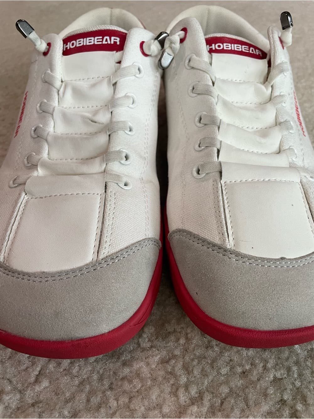 HOBIBEAR Women’s White and Red Casual Lace-Up Sneakers Size 42 - Thumbnail 6