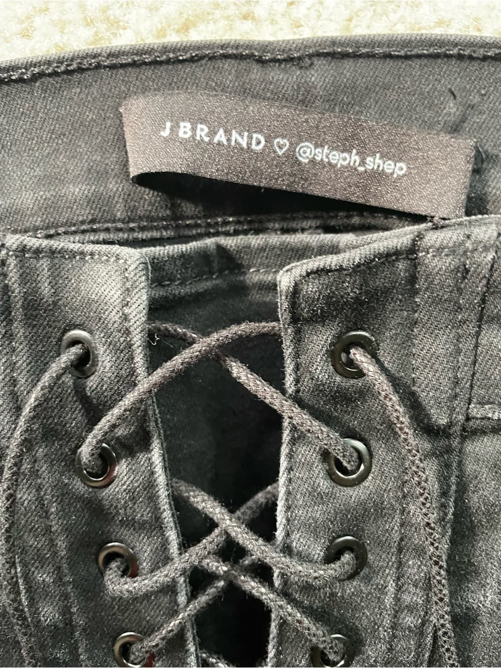 J Brand Black High Rise Lace-Up Skinny Jeans Women’s Size 30