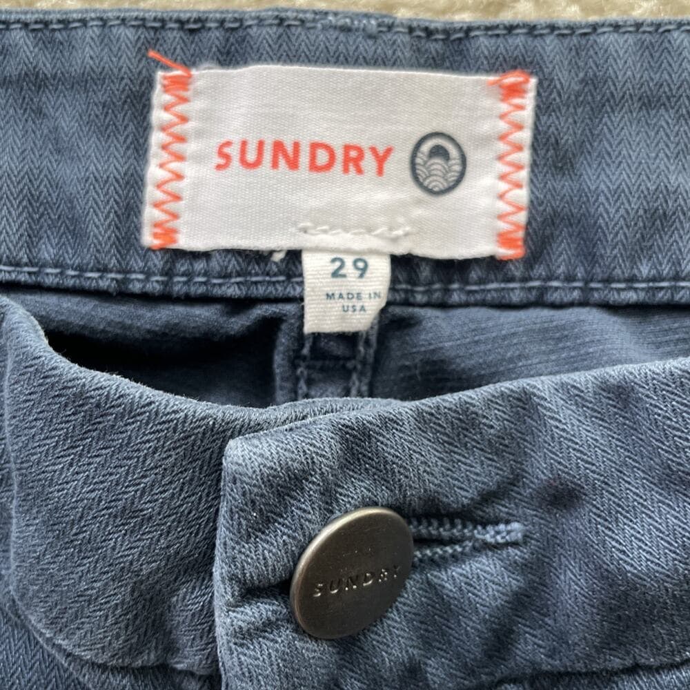Sundry Cropped Elastic Pants w Heart Details Blue Size 29 Preowned