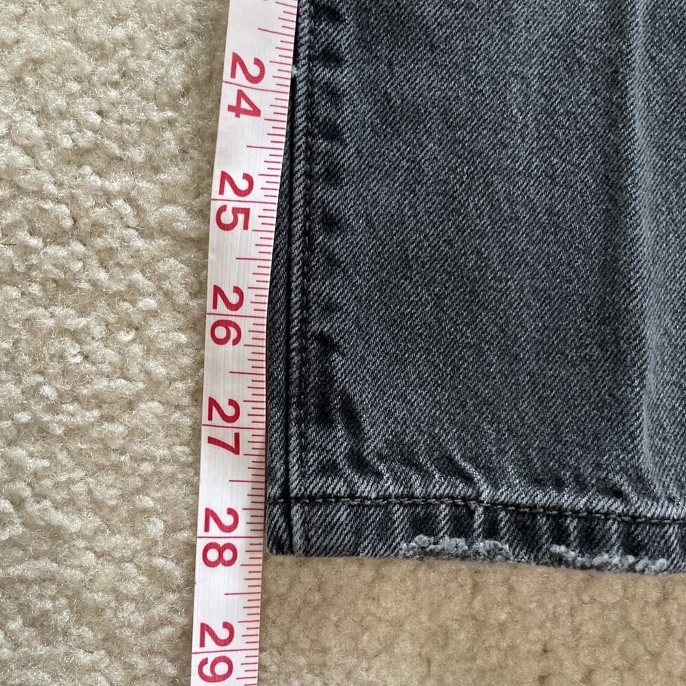Levis 501 S Womens 24x28 Black Denim Skinny BIG E Button Fly Jeans Distressed - Thumbnail 7
