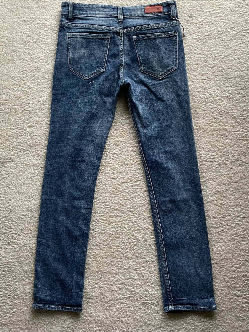 Madewell Fast Fish Distressed Women's Skinny Jeans in Dark Blue Denim Size 28 - Thumbnail 9