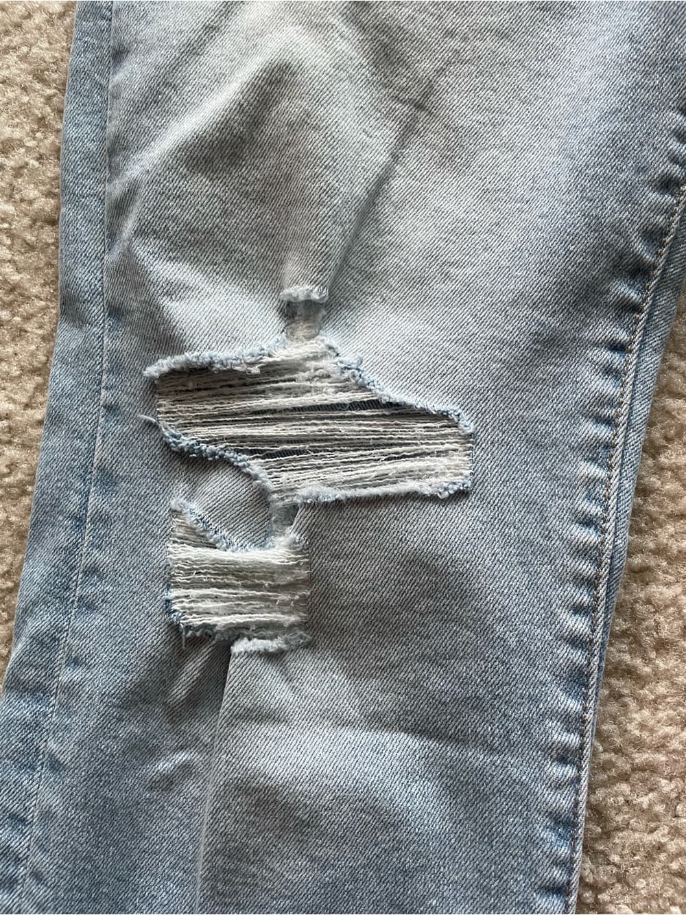 Levi's Wedgie Straight Distressed Pale Blue Women's Jeans Size 30x28 - Thumbnail 3