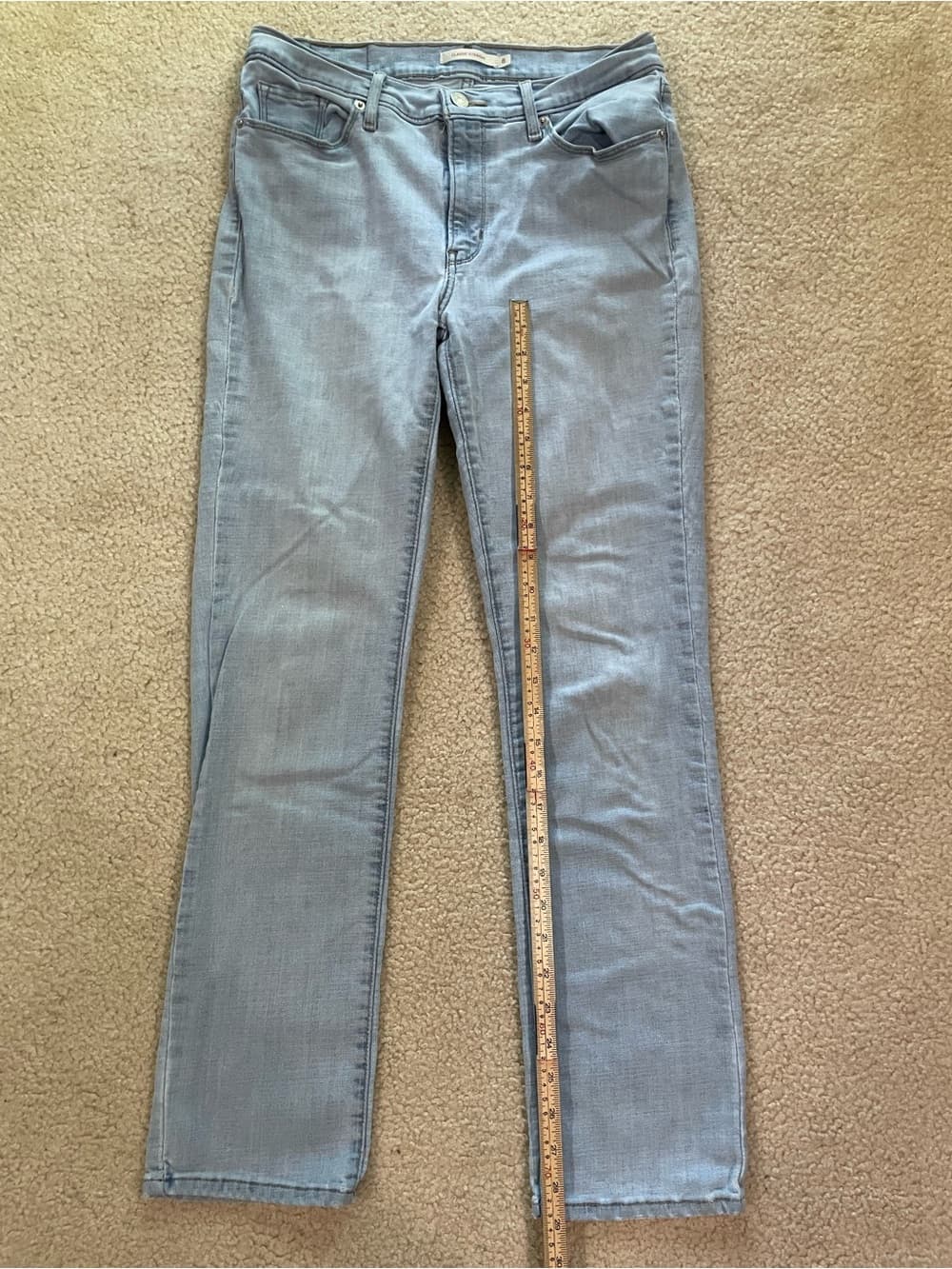 Levi's Classic Straight Women's Light Blue Jeans Size 8 - Thumbnail 2