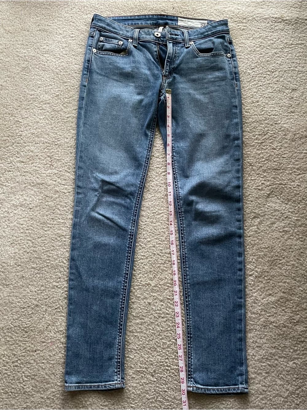 Rag & Bone Dre Low Rise Slim Boyfriend Jeans Women’s Size 24 Light Blue Wash - Thumbnail 2