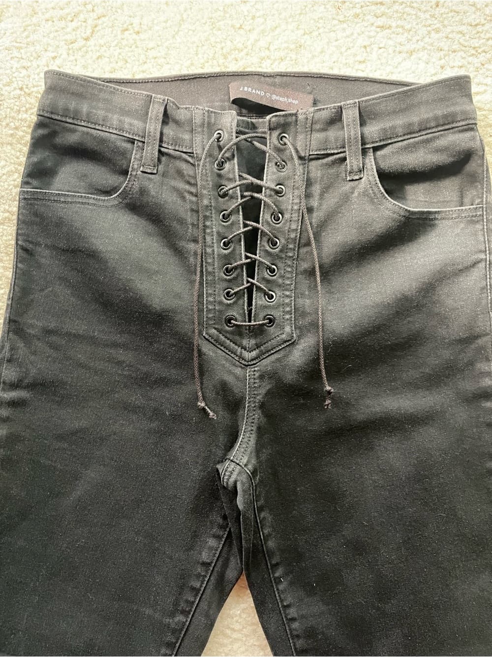 J Brand Black High Rise Lace-Up Skinny Jeans Women’s Size 30 - Thumbnail 9