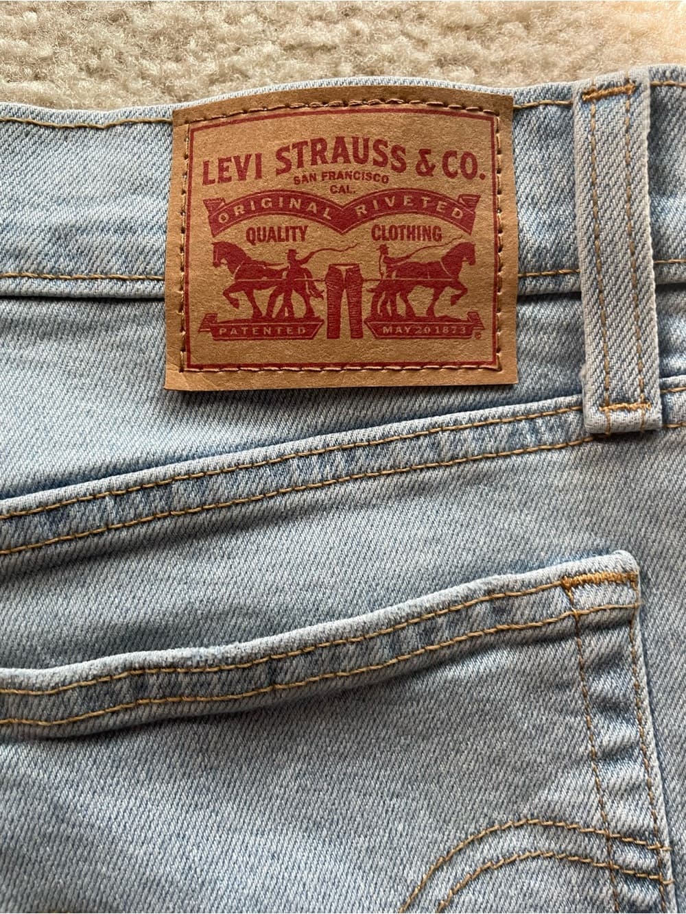Levi's Wedgie Straight Distressed Pale Blue Women's Jeans Size 30x28 - Thumbnail 9