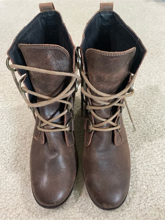 Sorel Women's Brown Leather Combat Boots - Very Good Condition Size 9 - Thumbnail 10