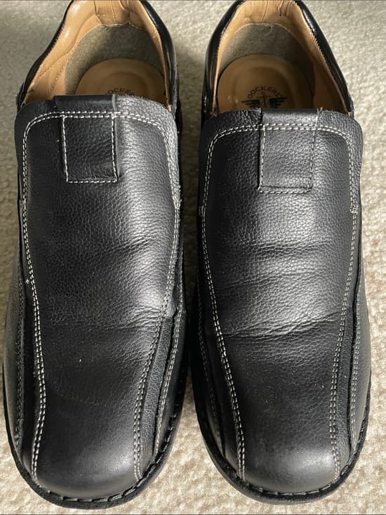 Dockers Black Slip-On Leather Loafers with Contrast Stitching Mens Size 12 W - Thumbnail 10