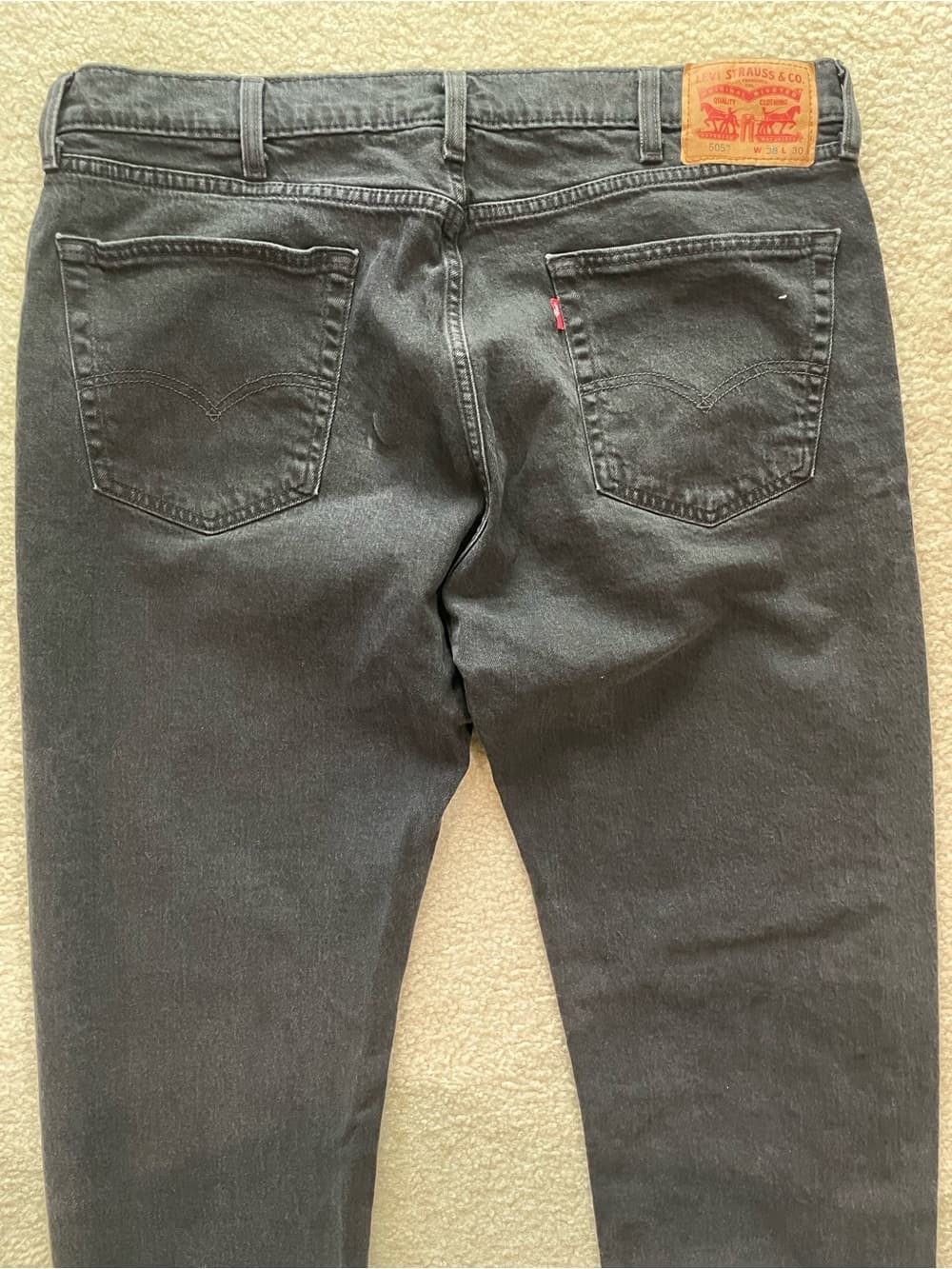 Levi's 505 Men's Relaxed Straight Black Jeans 38x30 Preowned - Thumbnail 6