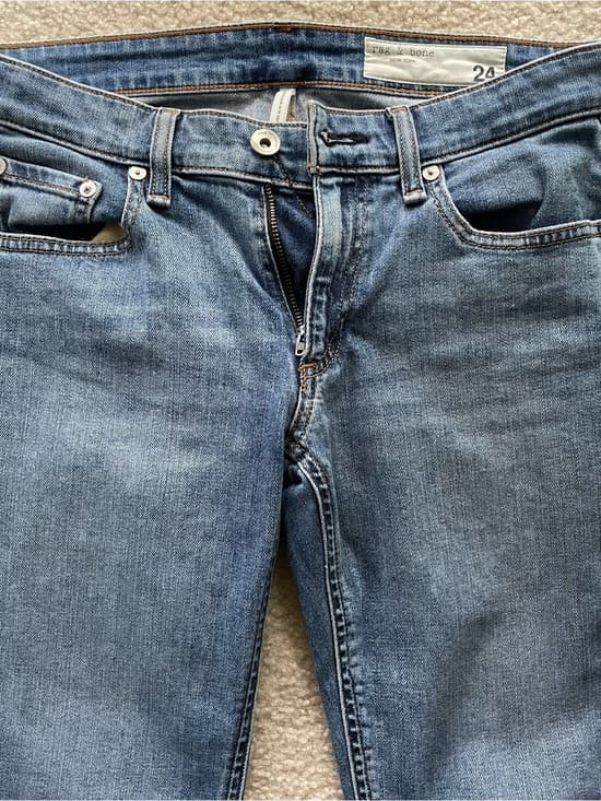 Rag & Bone Dre Low Rise Slim Boyfriend Jeans Women’s Size 24 Light Blue Wash - Thumbnail 11