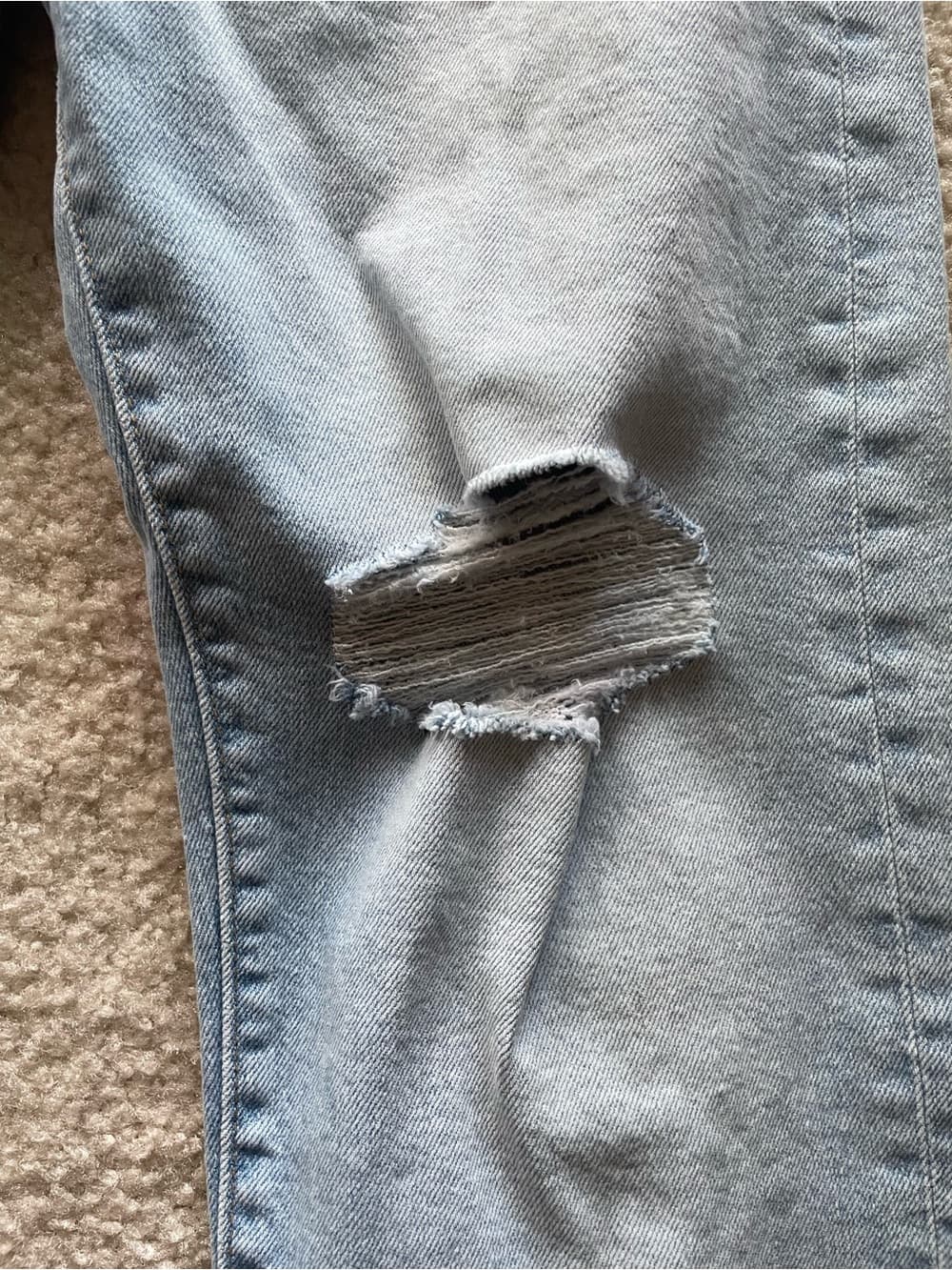 Levi's Wedgie Straight Distressed Pale Blue Women's Jeans Size 30x28 - Thumbnail 4