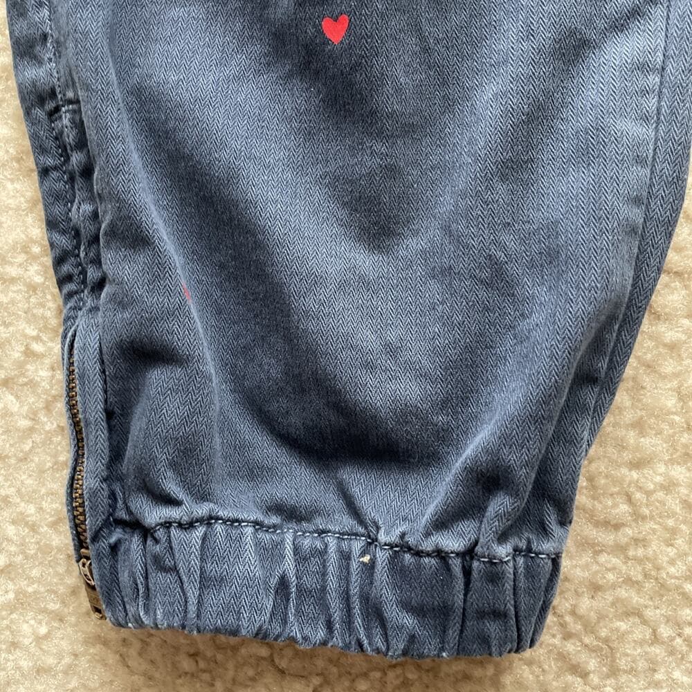 Sundry Cropped Elastic Pants w Heart Details Blue Size 29 Preowned - Thumbnail 4