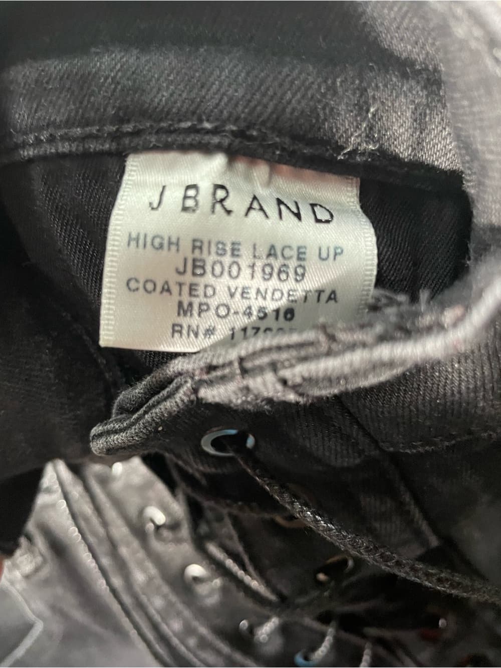 J Brand Black High Rise Lace-Up Skinny Jeans Women’s Size 30 - Thumbnail 4