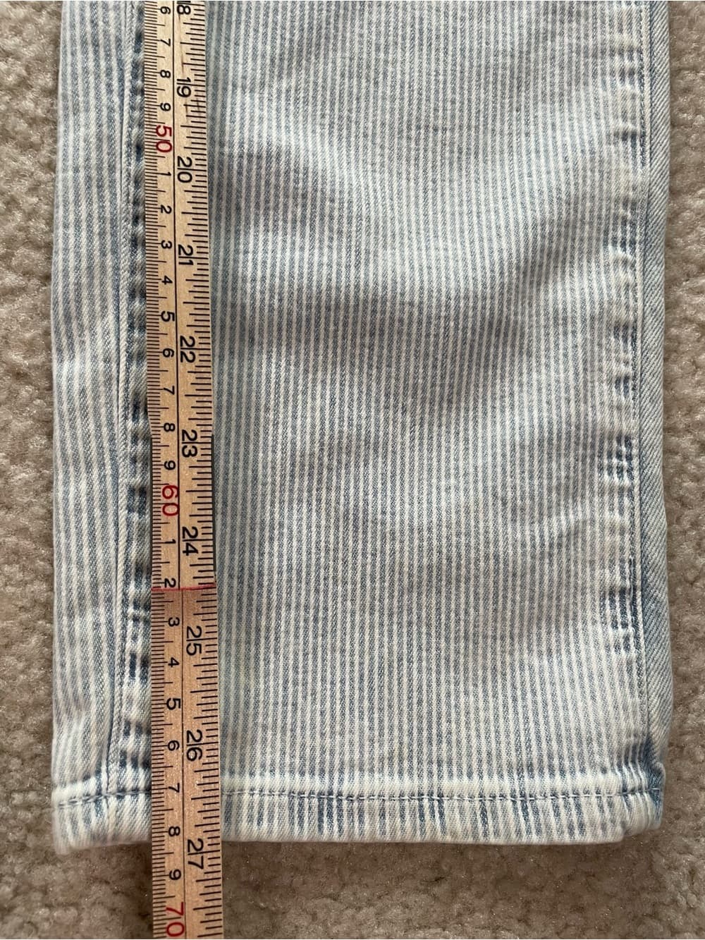 Adriano Goldschmied Isabelle Side Panel High Rise Straight Light Pinstripe Denim - Thumbnail 5