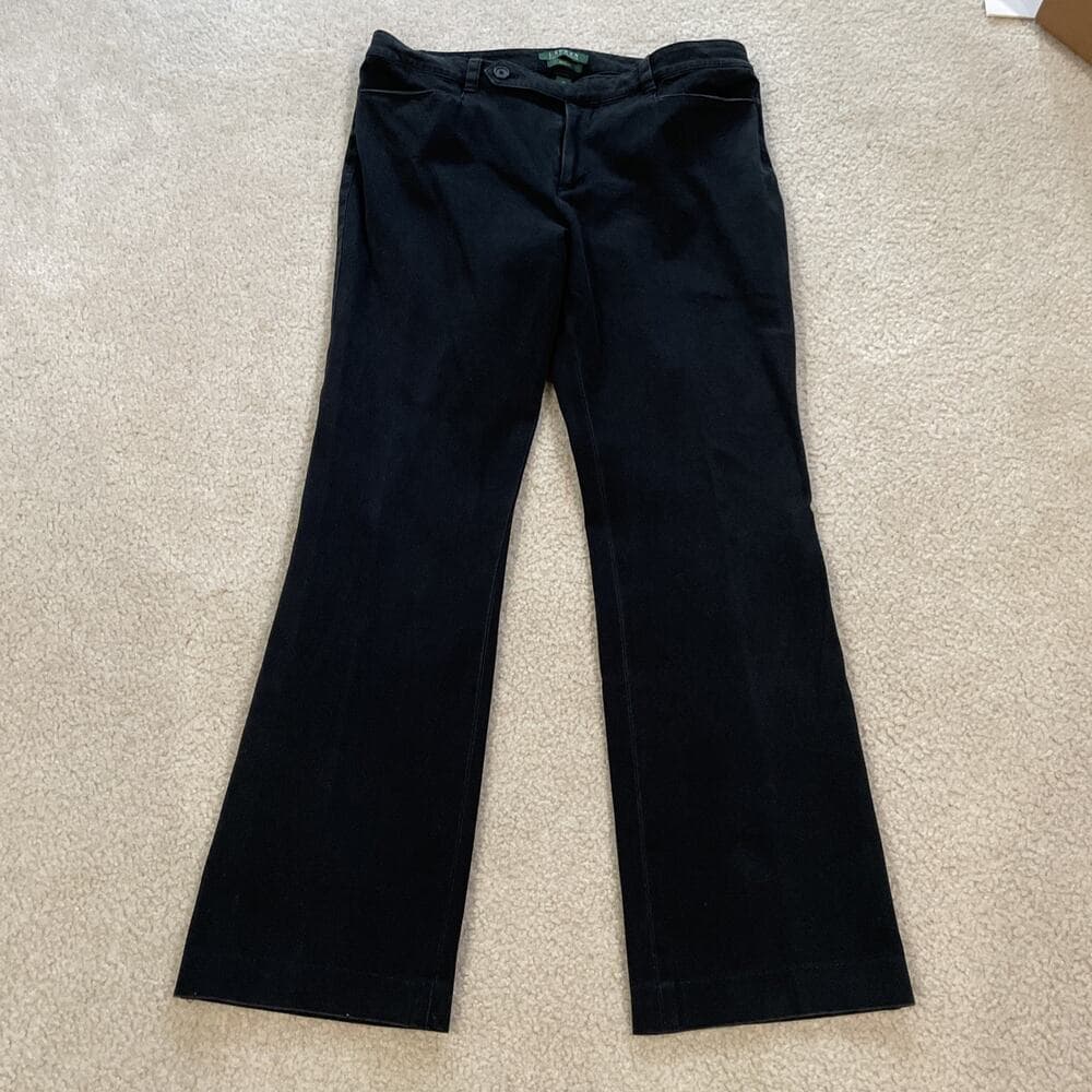 Lauren Ralph Lauren Adelle Bootcut Black Dress Pants Womens Size 12 - Thumbnail 2