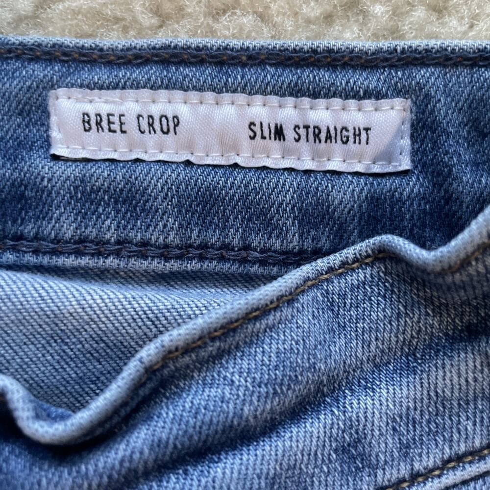 Edwin Bree Crop Slim Straight Womens Blue Jeans Size 25 Preowned - Thumbnail 2