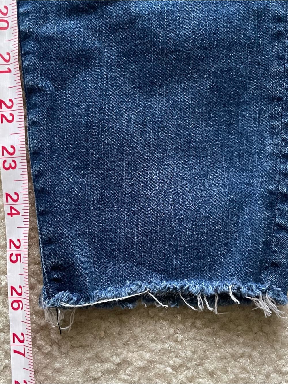3x1 Women's Raw Hem Blue Slim Straight Jeans Size 30 Preowned - Thumbnail 4