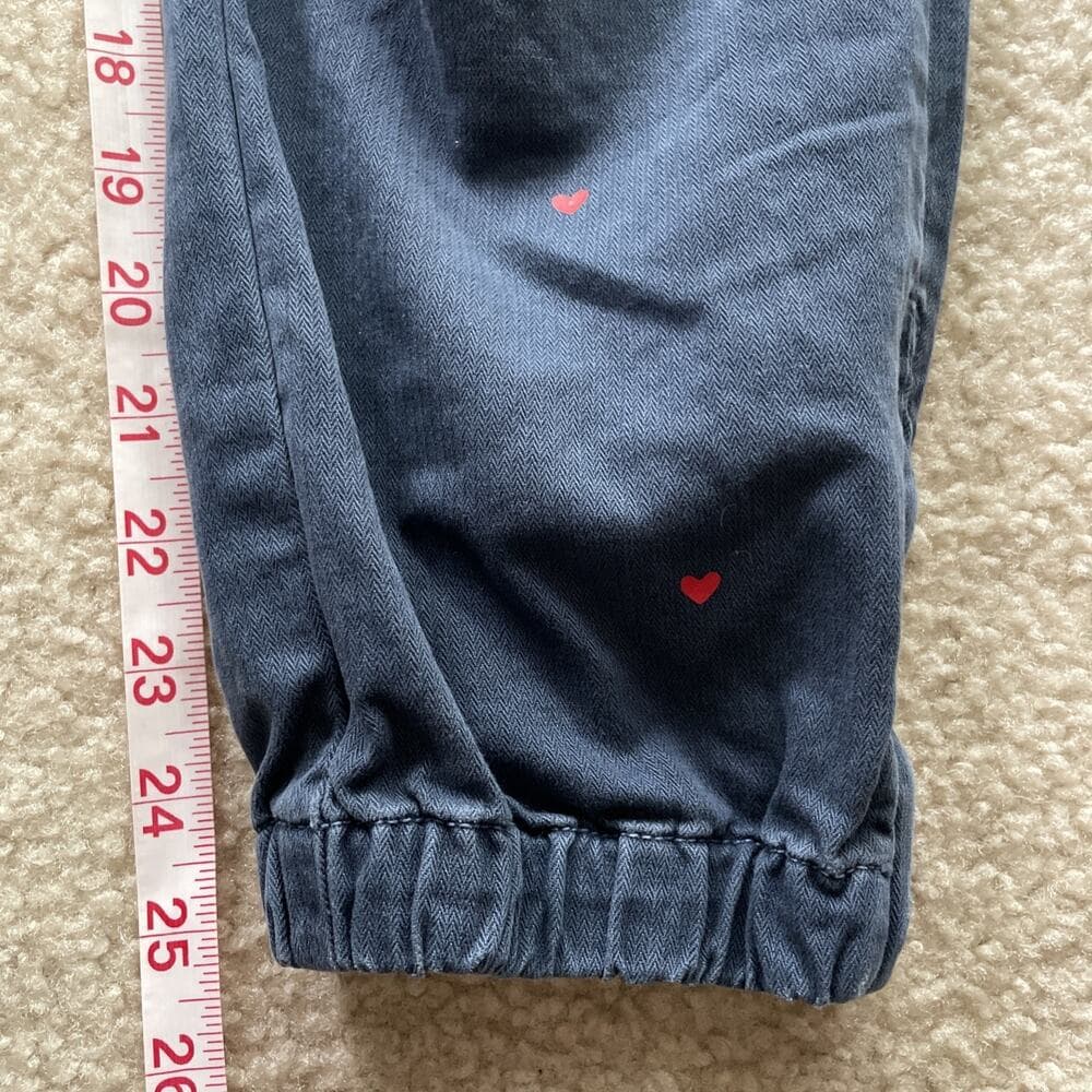 Sundry Cropped Elastic Pants w Heart Details Blue Size 29 Preowned - Thumbnail 3