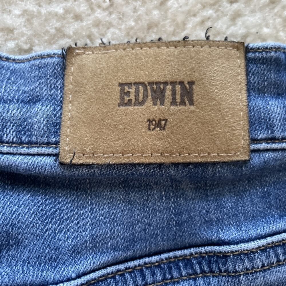 Edwin Bree Crop Slim Straight Womens Blue Jeans Size 25 Preowned - Thumbnail 6