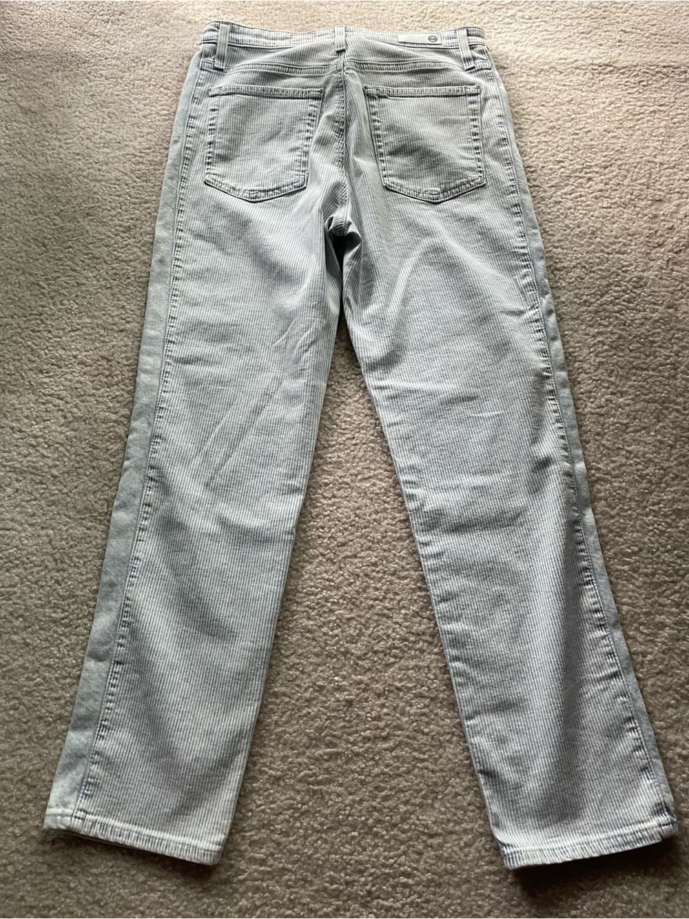 Adriano Goldschmied Isabelle Side Panel High Rise Straight Light Pinstripe Denim - Thumbnail 9
