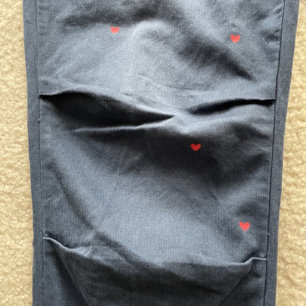 Sundry Cropped Elastic Pants w Heart Details Blue Size 29 Preowned - Thumbnail 5