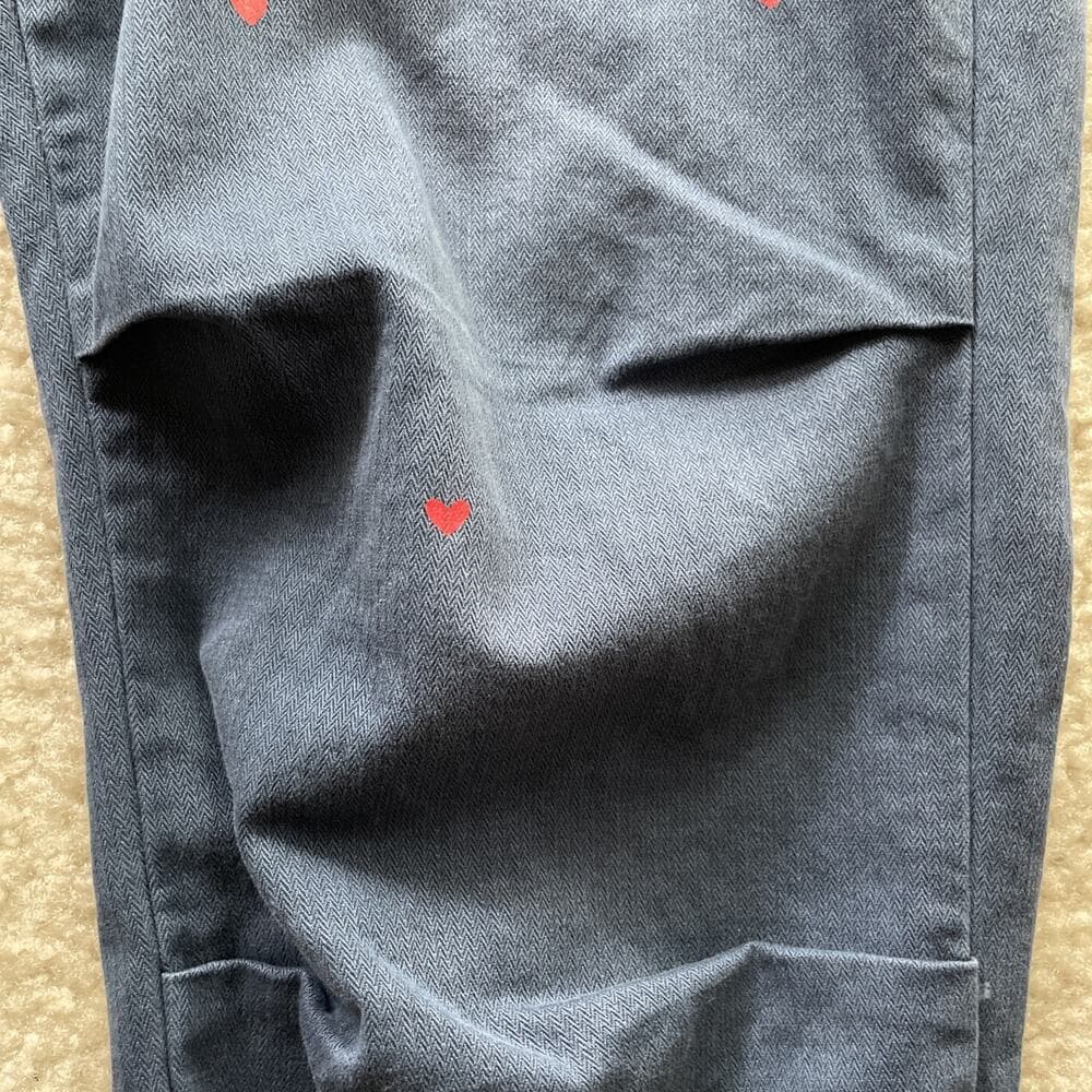 Sundry Cropped Elastic Pants w Heart Details Blue Size 29 Preowned - Thumbnail 6