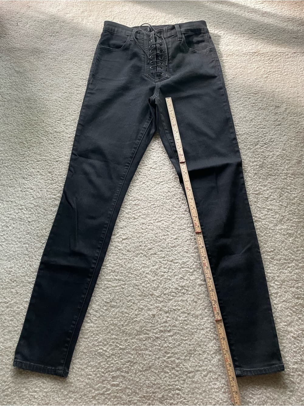 J Brand Black High Rise Lace-Up Skinny Jeans Women’s Size 30 - Thumbnail 2