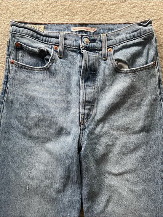 Levi's Ribcage Straight Ankle Light Wash Women's Jeans Size 28 - Thumbnail 13