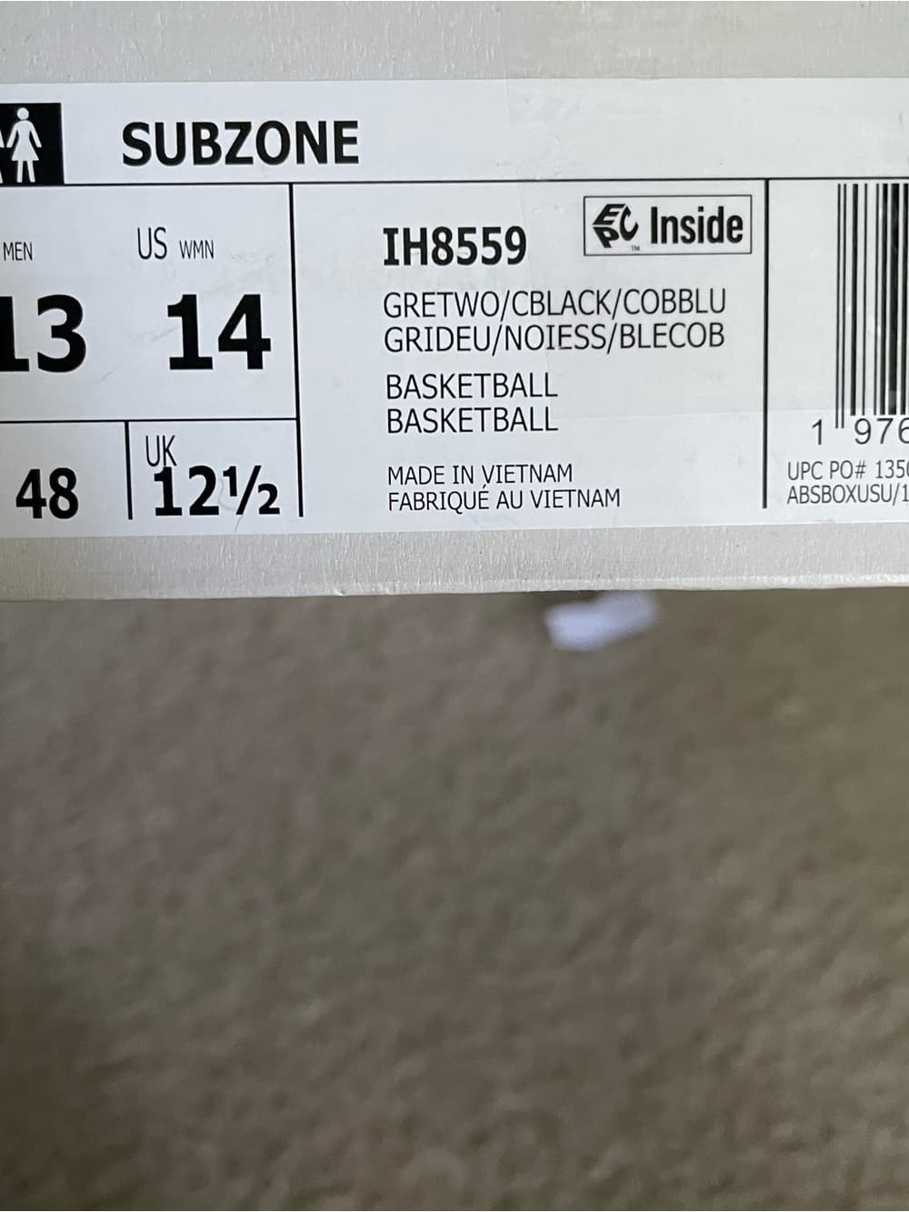 Adidas Subzone Basketball Sneakers Black, Gray, Cobalt Blue Men’s Size 13 NWT - Thumbnail 2