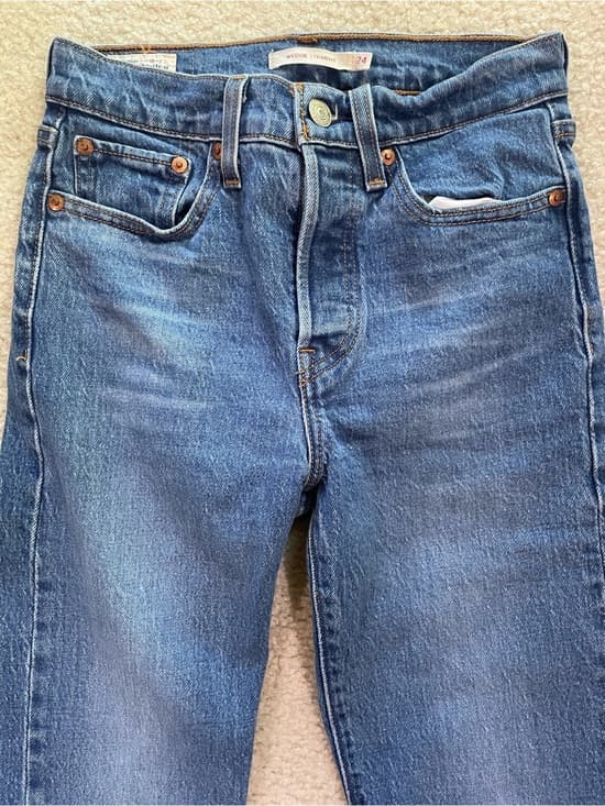 Levi's Wedgie Medium Blue Straight Leg Women's Jeans Size 24 - Thumbnail 11