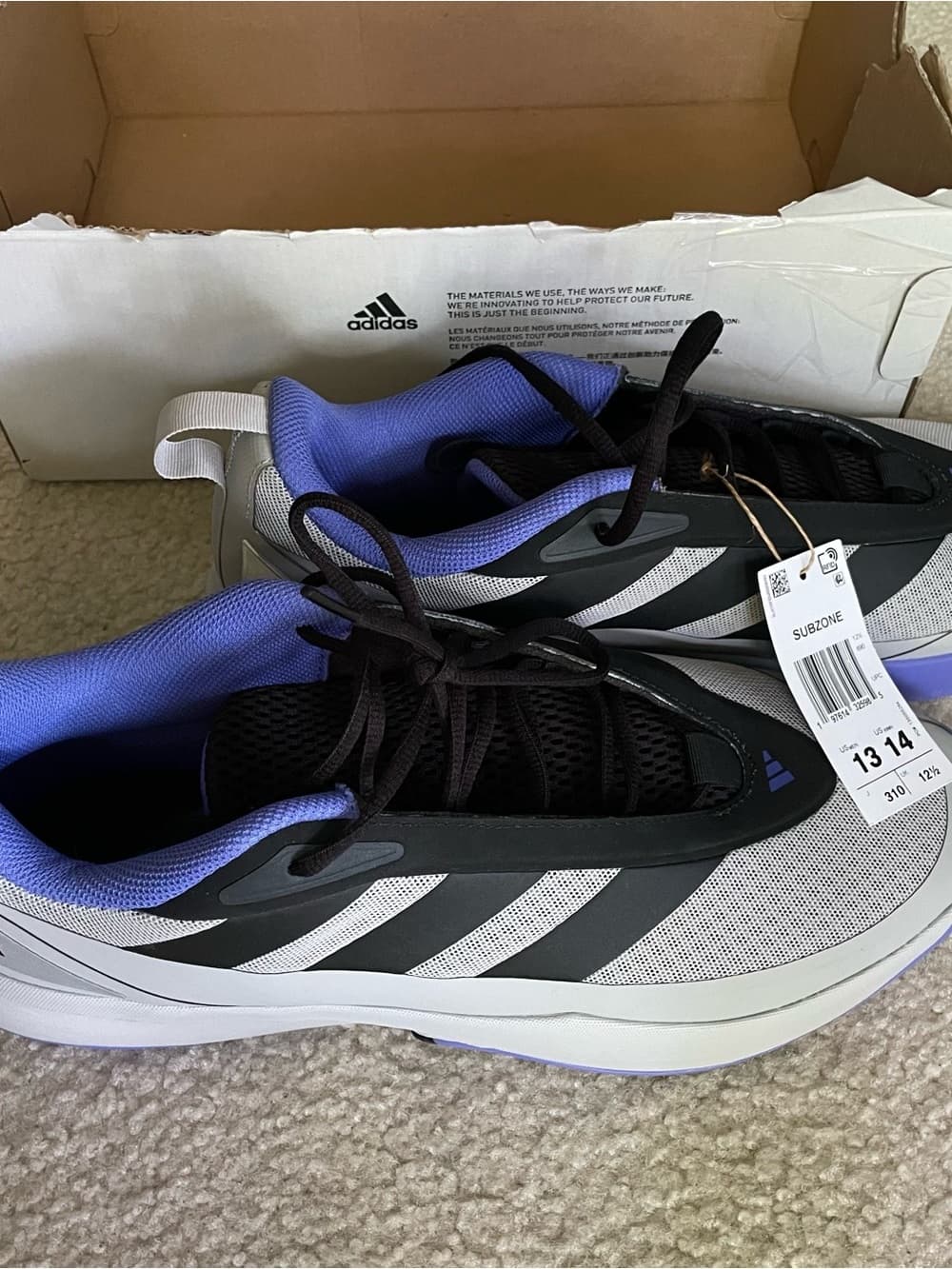 Adidas Subzone Basketball Sneakers Black, Gray, Cobalt Blue Men’s Size 13 NWT - Thumbnail 4