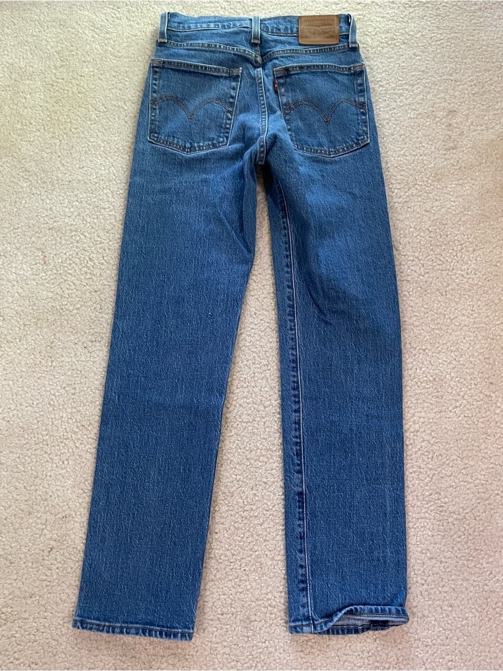 Levi's Wedgie Medium Blue Straight Leg Women's Jeans Size 24 - Thumbnail 9