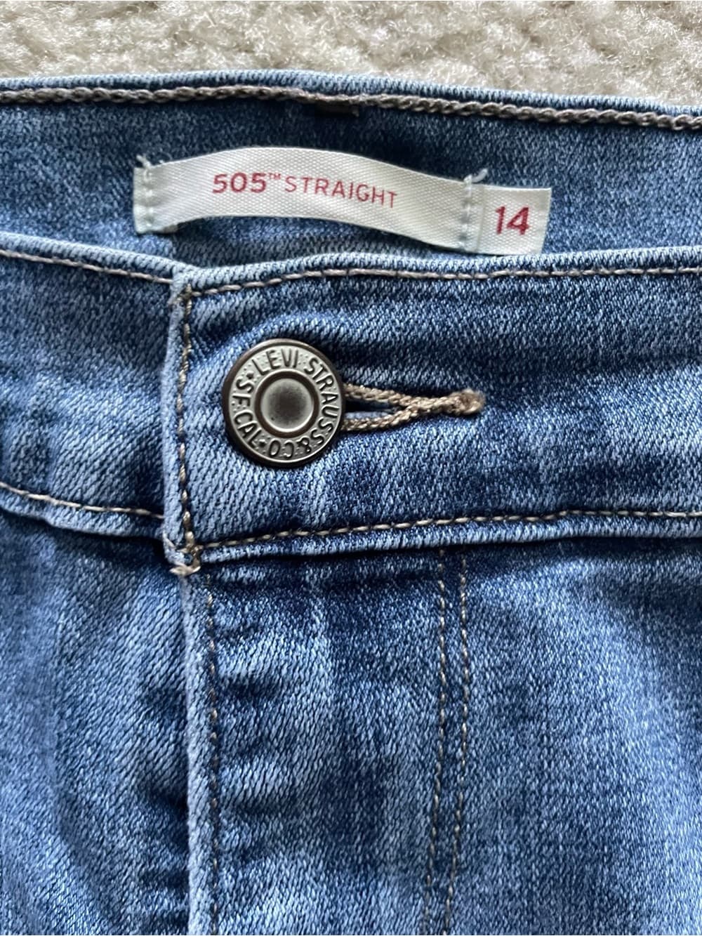Levi's 505 Women's Straight Leg Jeans in Medium Blue Denim Size 14