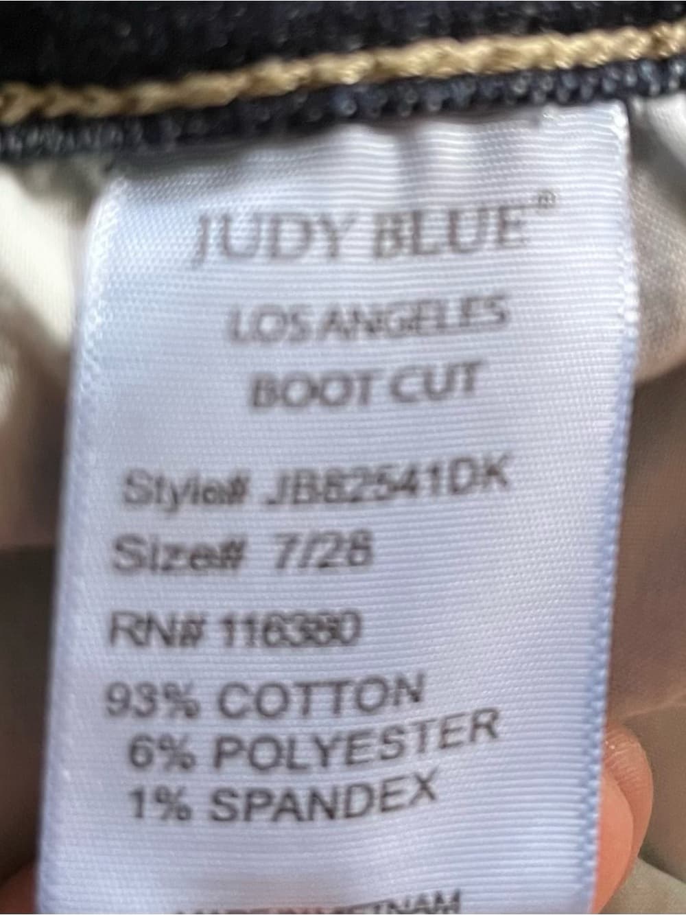 Judy Blue Medium-Dark Blue Distressed Boot Cut Jeans Women’s Size 7/28 - Thumbnail 6