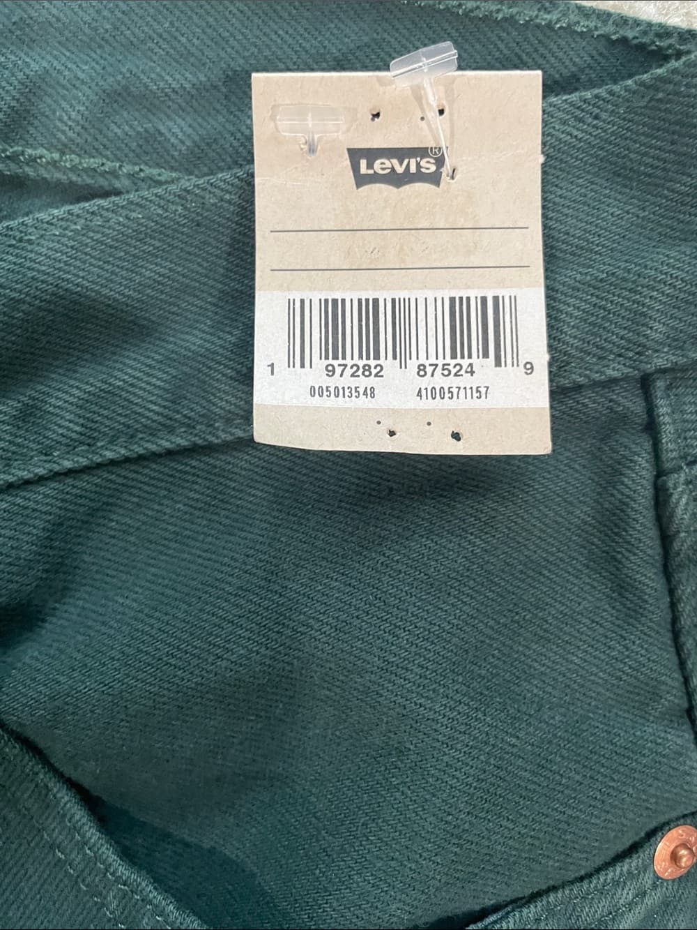 Levi's 501 Original Straight Jeans in Dark Green Men’s 34x32 NWT - Thumbnail 4