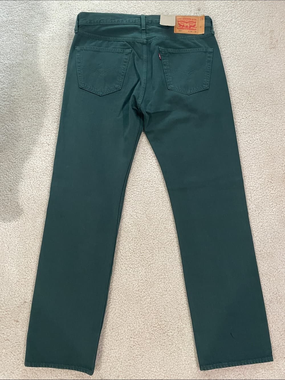 Levi's 501 Original Straight Jeans in Dark Green Men’s 34x32 NWT - Thumbnail 7