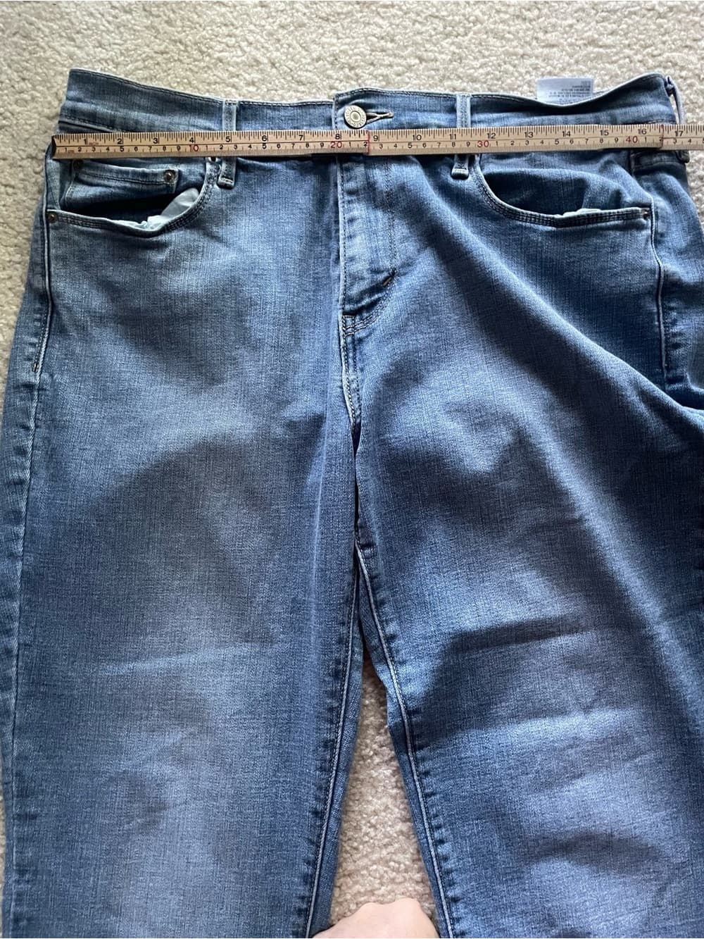 Levi's 505 Women's Straight Leg Jeans in Medium Blue Denim Size 14 - Thumbnail 4