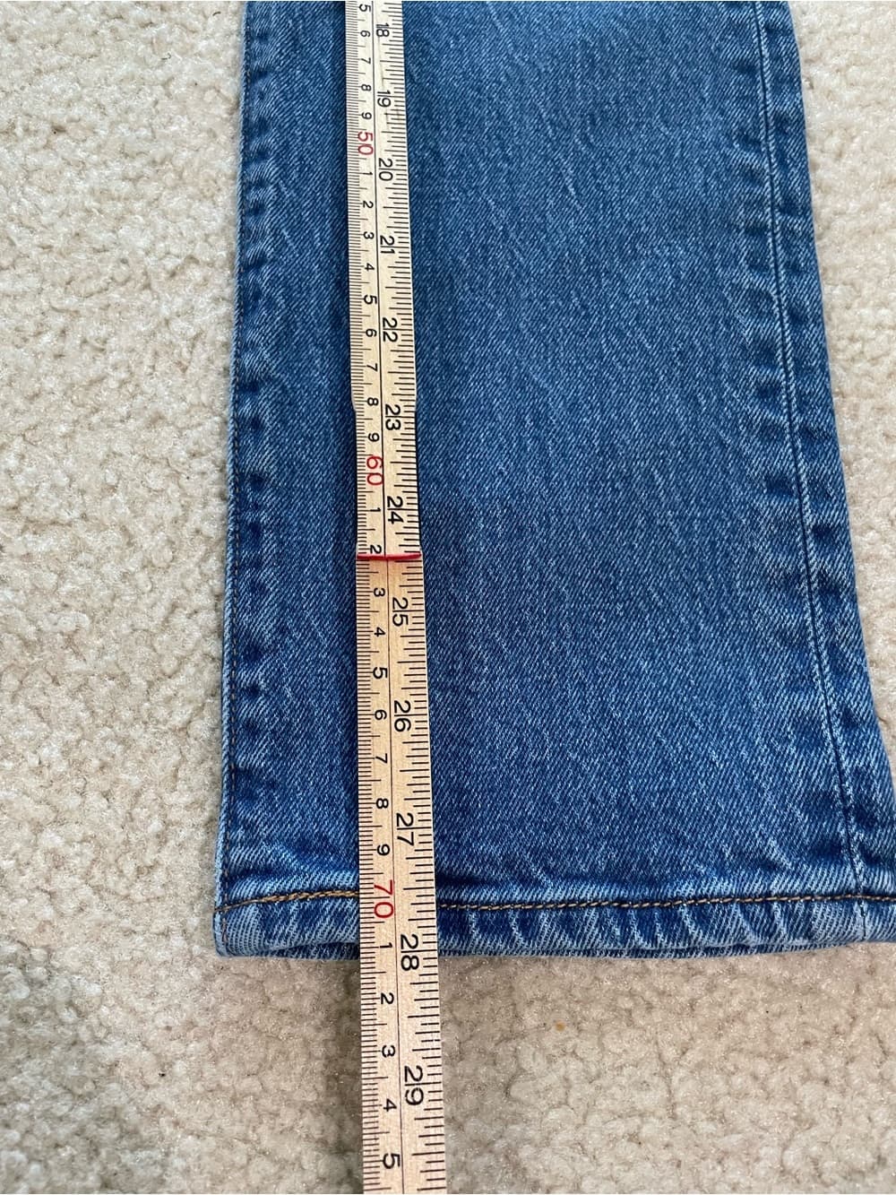 Levi's Wedgie Medium Blue Straight Leg Women's Jeans Size 24 - Thumbnail 3
