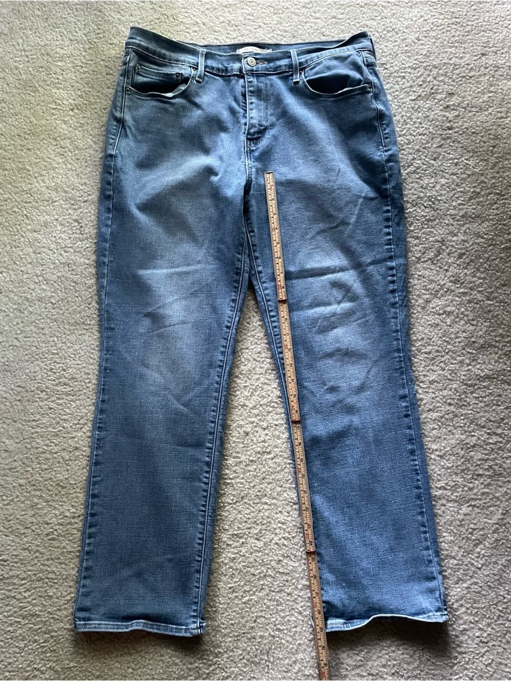 Levi's 505 Women's Straight Leg Jeans in Medium Blue Denim Size 14 - Thumbnail 2