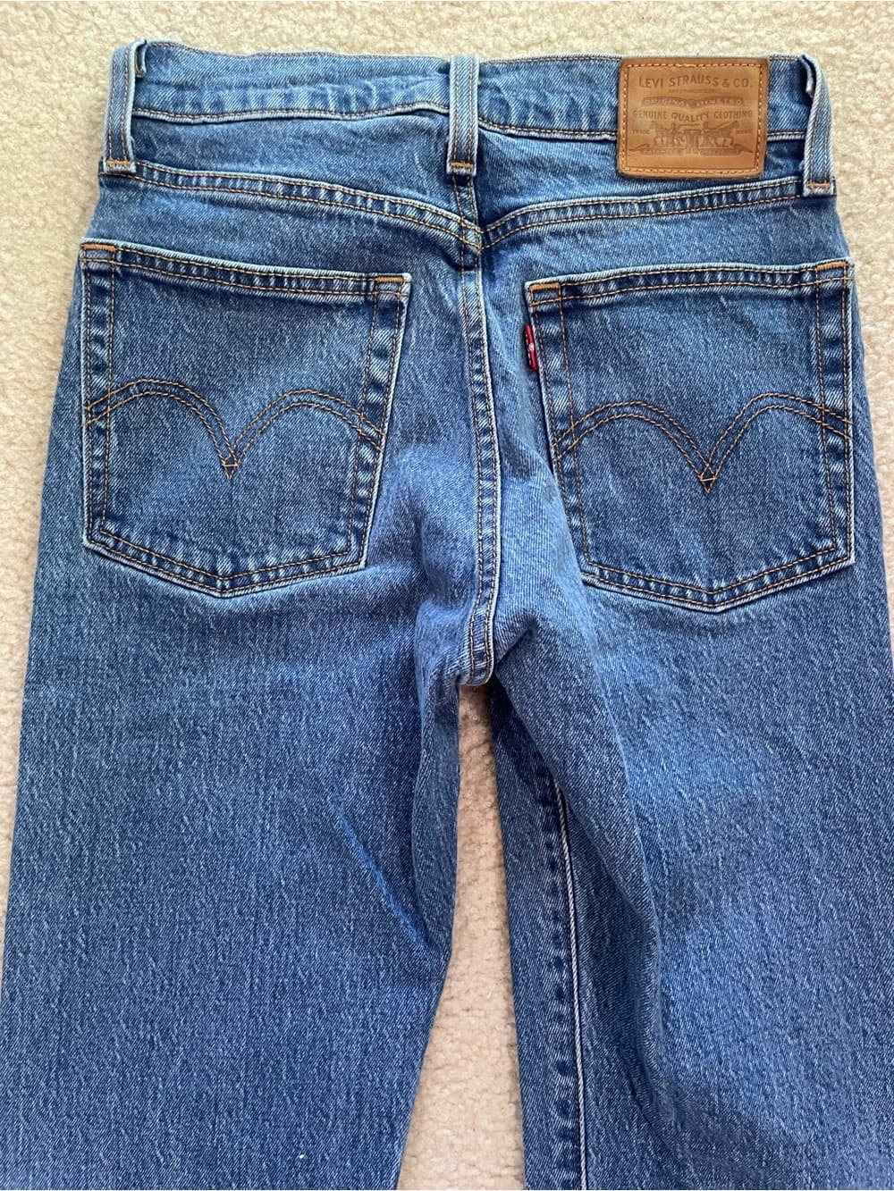 Levi's Wedgie Medium Blue Straight Leg Women's Jeans Size 24 - Thumbnail 8