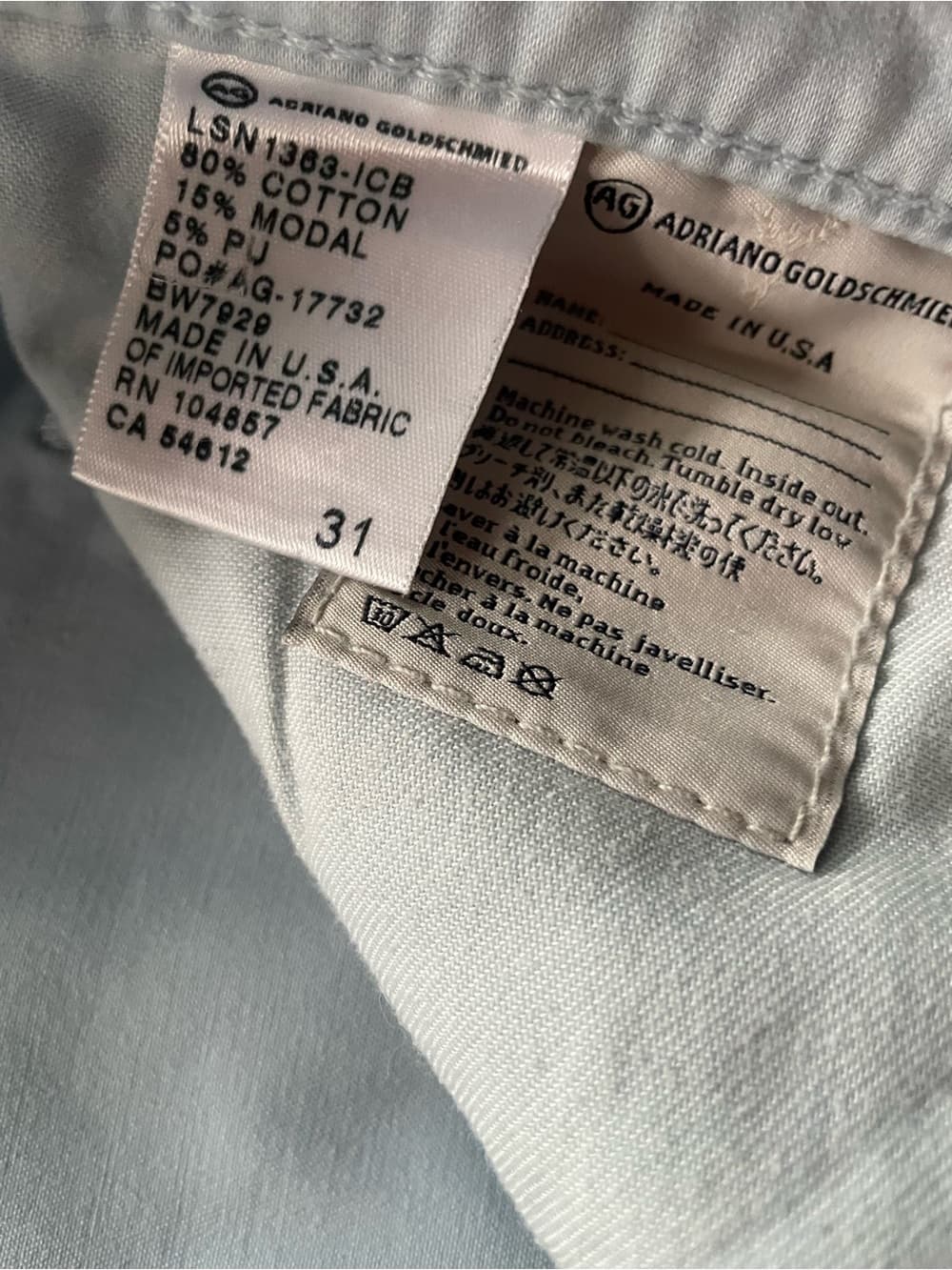 AG Adriano Goldschmied Stilt Crop Cigarette Jean Light Blue Women’s Size 31 - Thumbnail 2