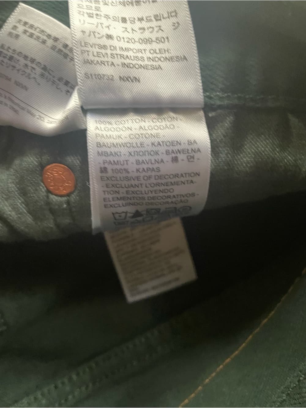 Levi's 501 Original Straight Jeans in Dark Green Men’s 34x32 NWT - Thumbnail 3